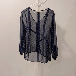 Vintage Y2K Pins & Needles Polka Dot Chiffon Blouse